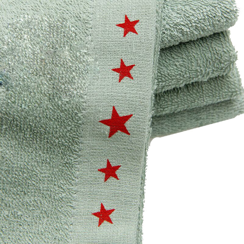 东纺拾光 DF1063 纯棉内务毛巾35*85cm 绿色 1条/包高清大图