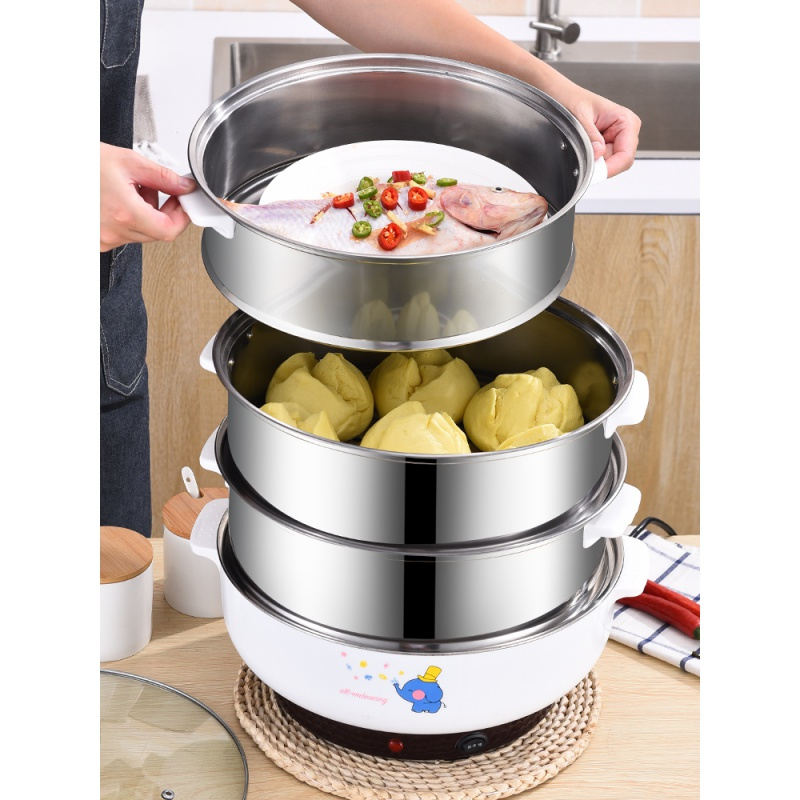 电蒸锅多功能家用蒸馒头自动断电不锈锅纳丽雅多电蒸锅