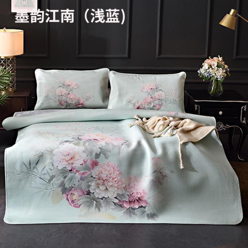 家柏饰(CORATED)彩绘牛皮席软席头层水牛皮凉席1.8米1.5m三件套高清大图