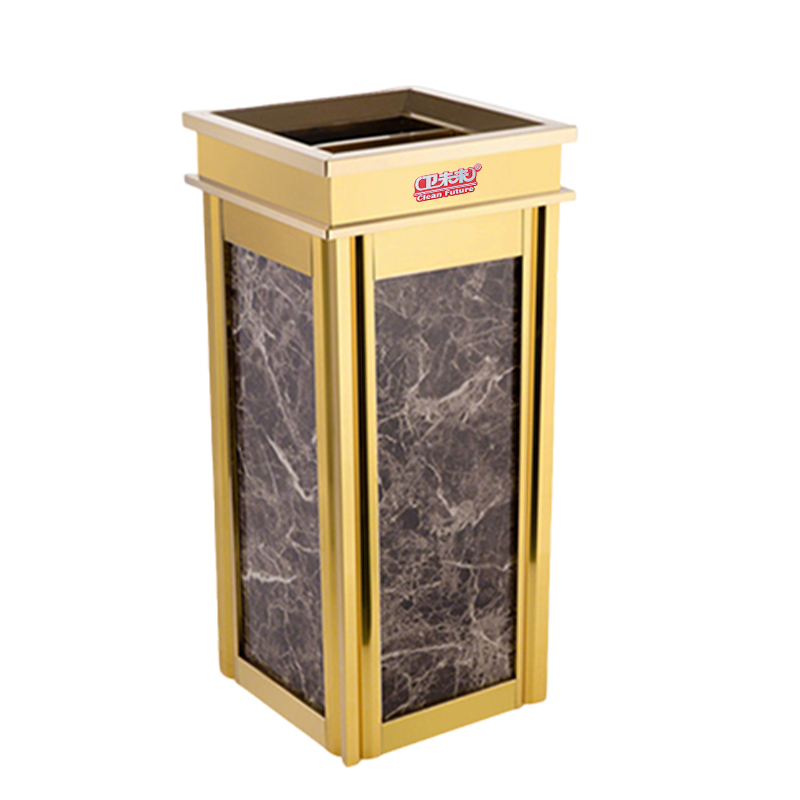 卫未来 立式烟灰桶 四菱角钛金咖啡纹 个高清大图