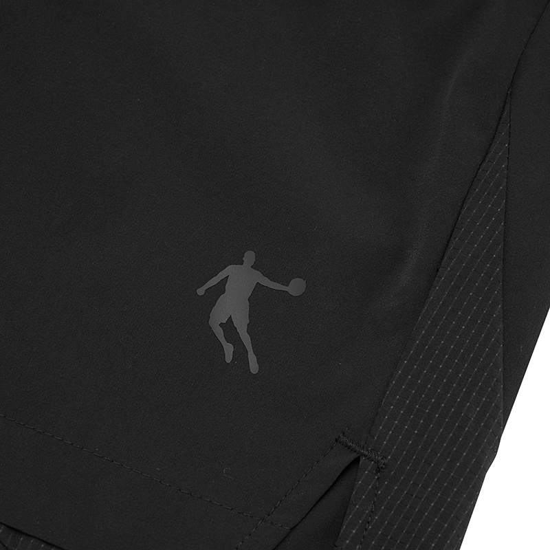 乔丹 男款梭织短裤速干透气运动裤KNK33251148黑色L高清大图