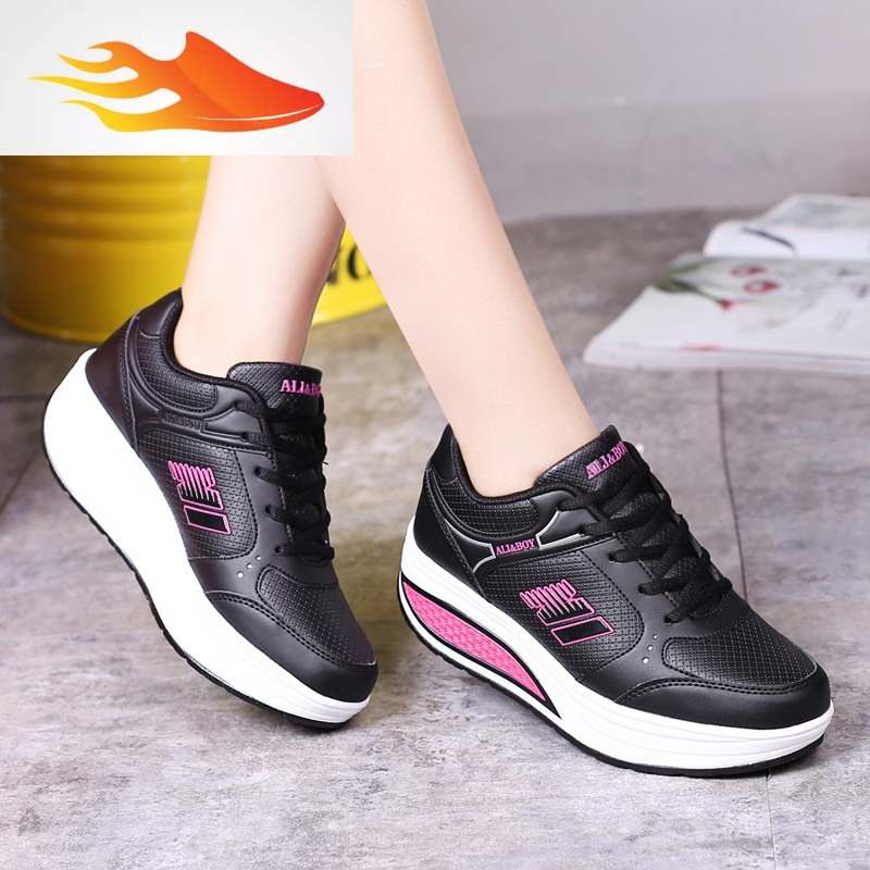 fishbasket摇摇鞋女2019新款厚底休闲运动鞋女鞋春季女士百搭时尚松糕