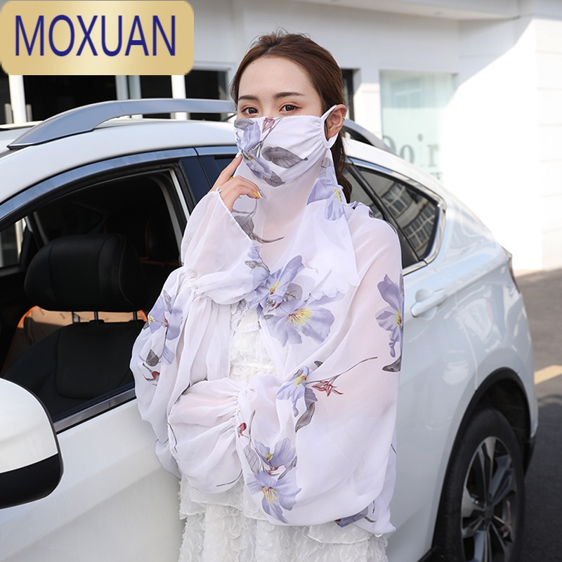 MOXUAN加长加宽防晒袖套女夏手臂套开车骑行防晒手套薄长款冰袖