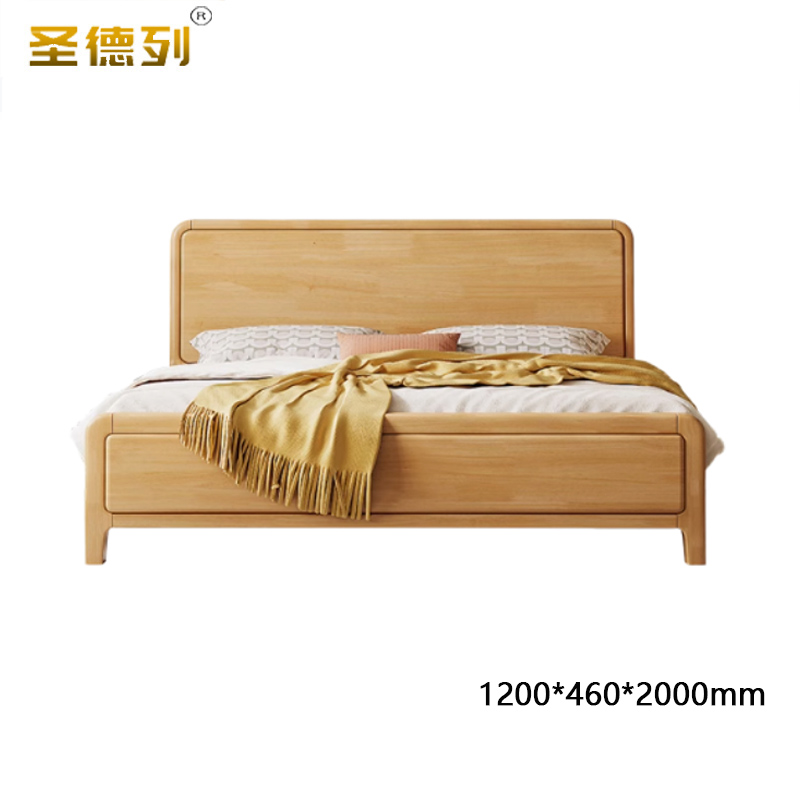 圣德列实木床硬靠床TM-A032# 1200*460*2000mm