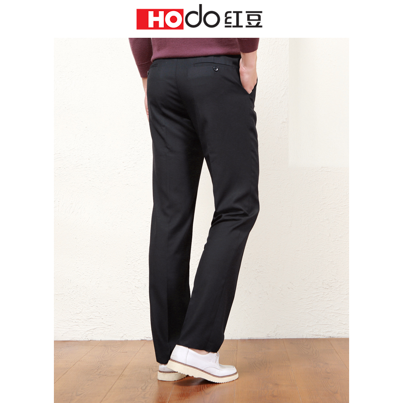 HODO红豆男装 西裤男 春季男士商务修身羊毛混纺男士西裤男高清大图