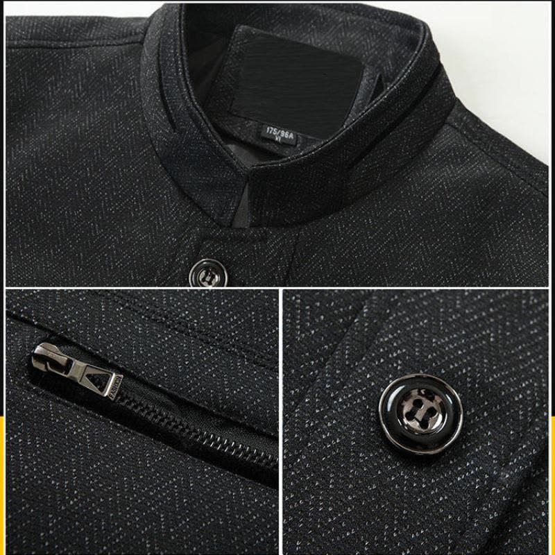 秋冬季中老年男装加绒爸爸装加棉衣服老人秋装父亲夹克衫爷爷外套莎丞图片