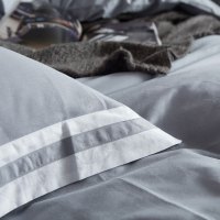 北极绒(Bejirog)全棉斜纹四件套轻奢素颜TB风200*230cm被套双人床品套件