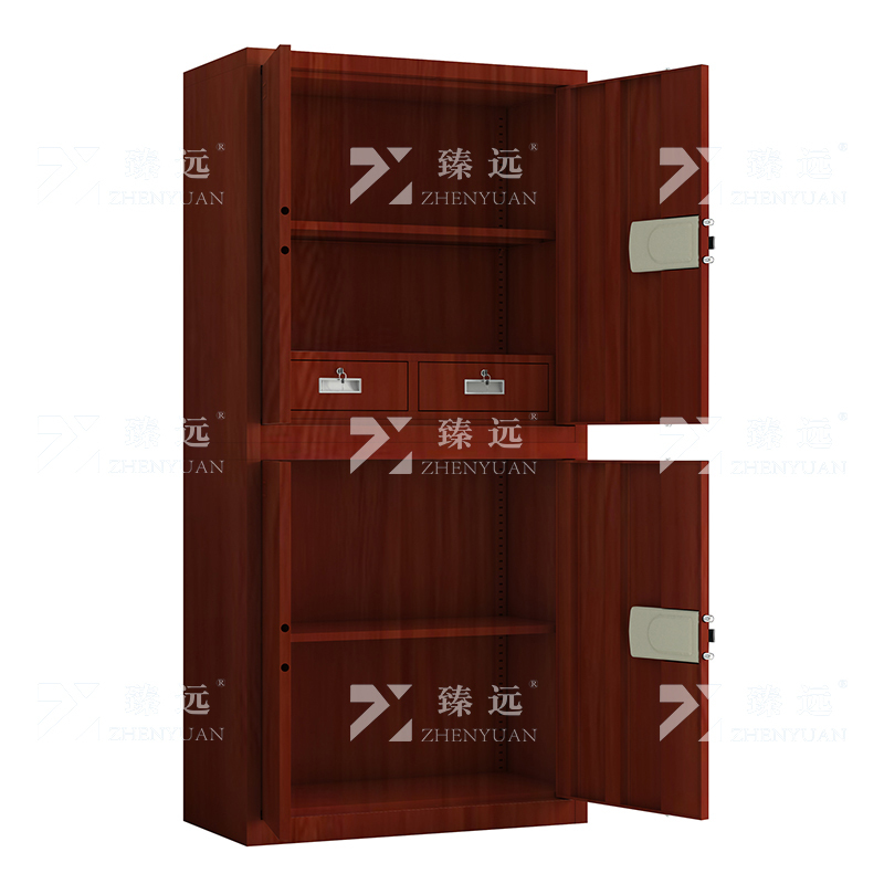 臻远 ZYJJ-80060 保密柜 红木纹分双节电子锁 长900*宽420*高1900mm 单位:1台