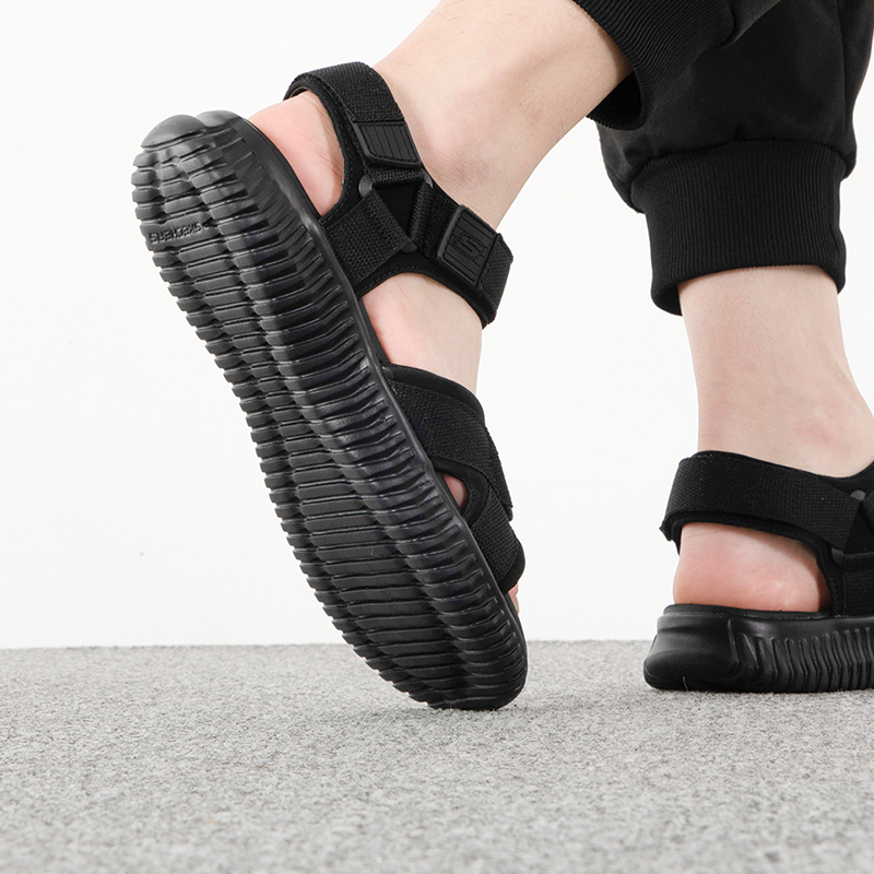 SKECHERS斯凯奇男鞋新款耐磨舒适轻便百搭运动休闲凉鞋沙滩鞋51722-BBK ZP