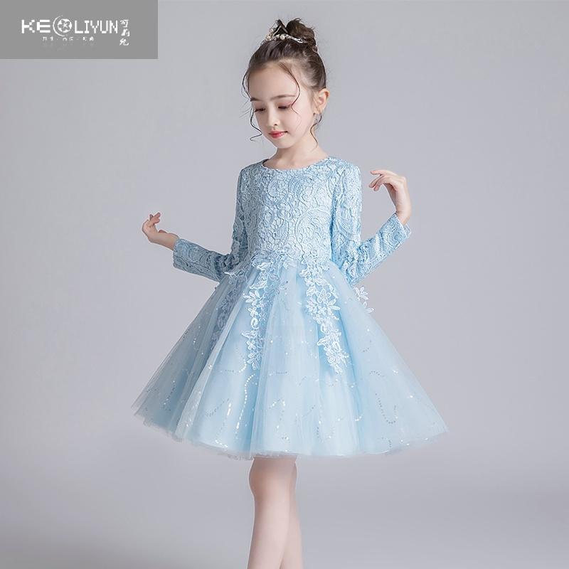 可莉允女童公主裙礼服洋气儿童连衣裙蓬蓬纱裙小女孩钢琴主持演出服