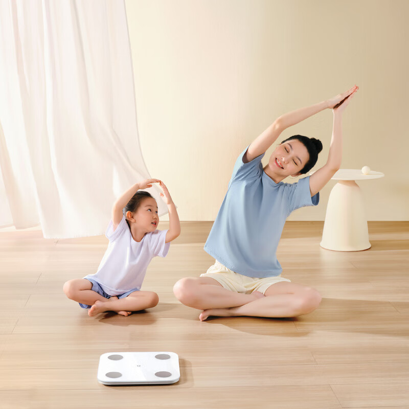 小米体脂秤S400 白色 智能精准减肥减脂电子称迷你健康家用体重秤体脂称高清大图