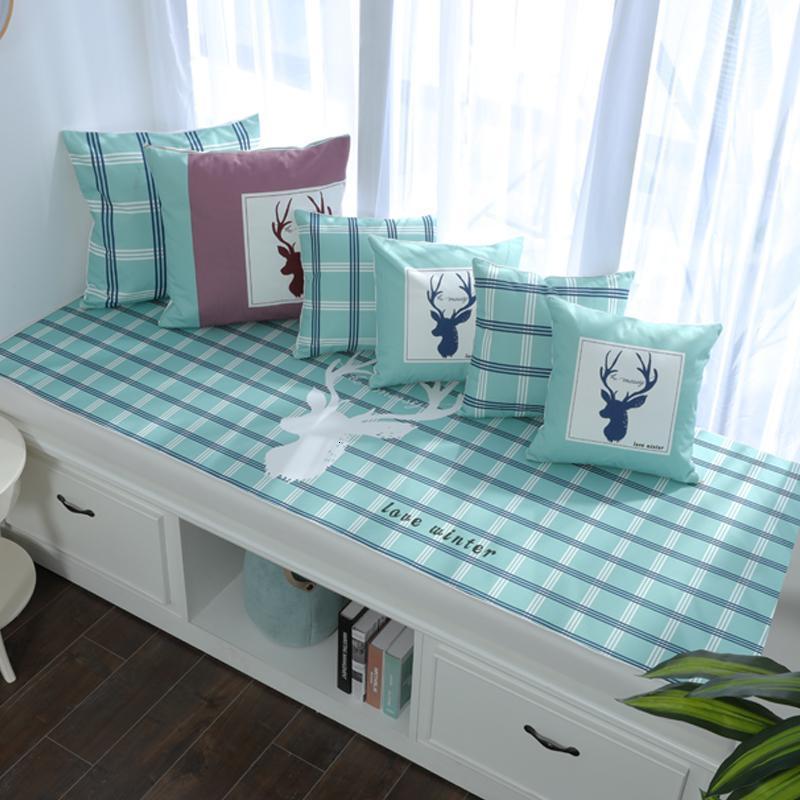 BONJEAN高密度海绵北欧飘窗垫窗台垫定做印花风沙发垫阳台榻榻米垫 麋鹿8cm飘窗垫