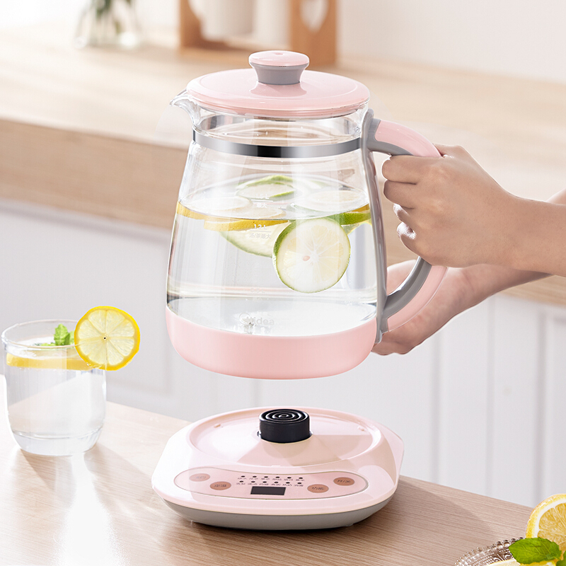 美的(Midea)养生壶1.5L家用多功能煮茶器办公室小型玻璃电水壶养身茶壶电水壶MK-YS15M211养生壶