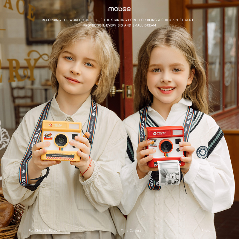 Mobee拍立得儿童相机 黄色 时光复古打印相机高清大图