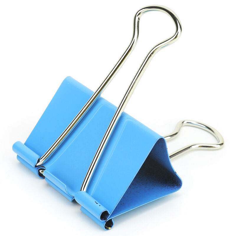 得力85511号50mm彩色长尾夹12个筒一筒装