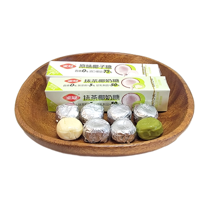 金冠原味椰子糖抹茶椰奶糖22g条装年货休闲零食品高清大图
