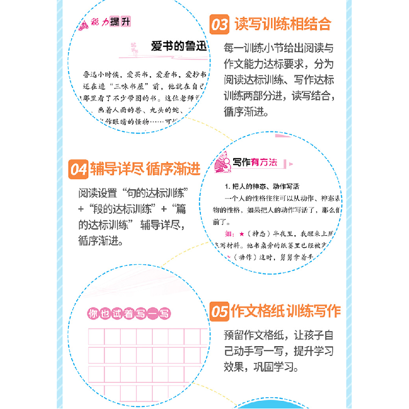 正版 小学生语文阅读与作文达标训练80篇·4年级 徐林 华语教学出高清大图