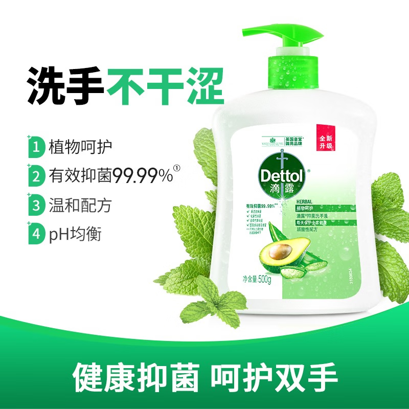 滴露 抑菌洗手液洗手液 植物呵护500g