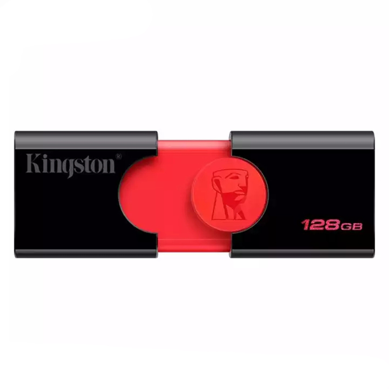 金士顿（Kingston）128GB U盘 DT106 推拉高速优盘USB3.1 黑红色