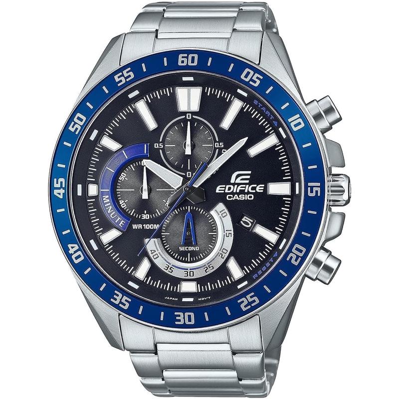 CASIO 男士不锈钢运动手表 防水米 黑盘时尚休闲表