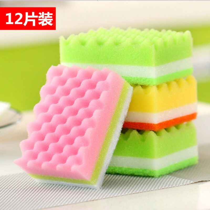 百洁布洗碗海绵刷洗锅碗布家居用品厨房清洁用具去油海绵擦-12片