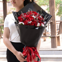 鼎卉鲜花33朵红玫瑰花束爆款，全国市区免费配送，送女友，送爱人生日表白、祝福、道歉【海誓山盟】33朵红玫瑰花束
