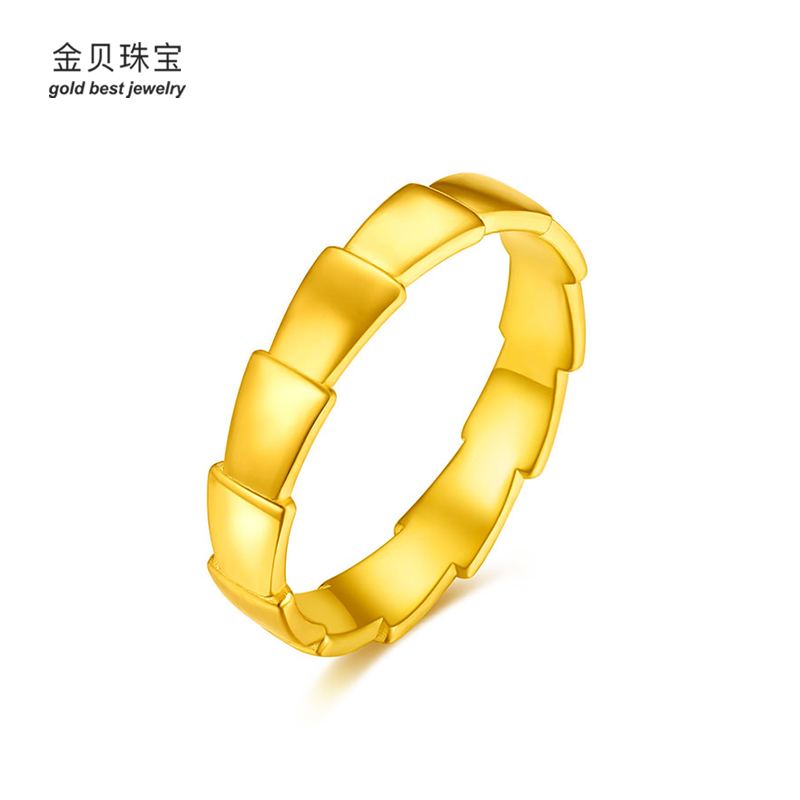 金贝珠宝 黄金蛇骨戒指 999足金3d硬金时尚个性黄金戒指 gyjj421502