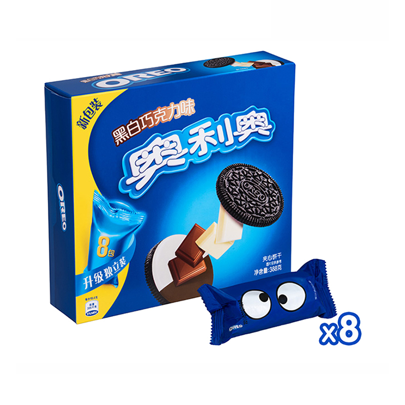 奥利奥(OREO) 夹心饼干 零食 黑白巧克力味388g