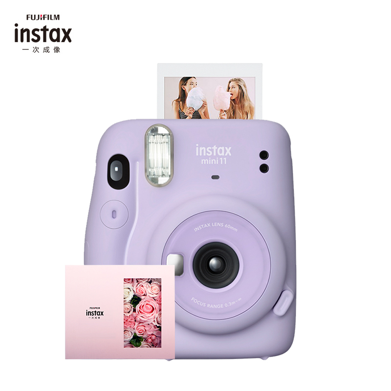 富士(FUJIFILM)INSTAX 一次成像 mini11丁香紫 胶片相机 mini9升级款 套餐五(含数模礼盒)