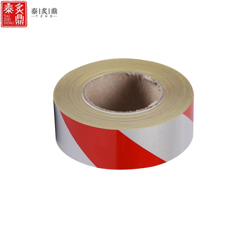 泰炙鼎 反光警示胶带 红白斜纹 5cm 50m 卷