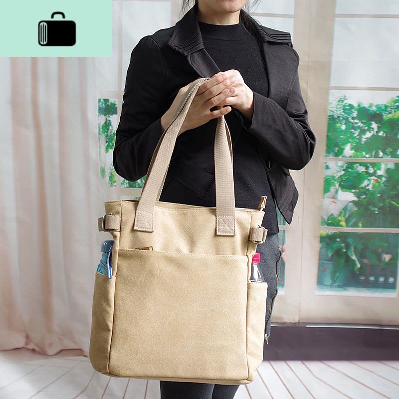 新款女包帆布包单肩包男女包包日系方包多袋布包布艺休闲上班挎包NEW LAKE女士单肩包图片