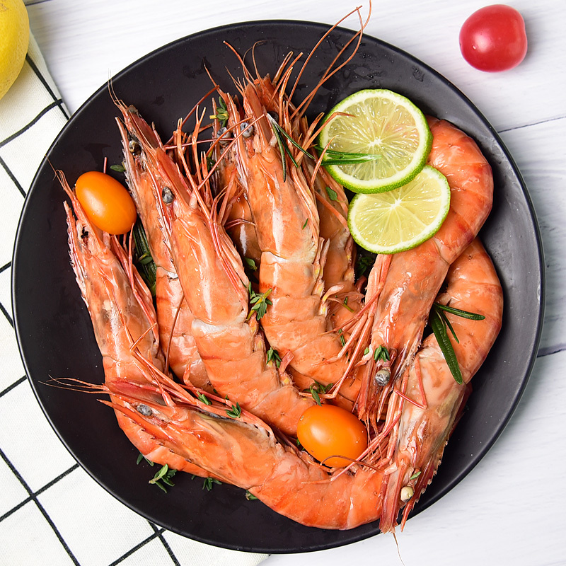 国联guolian越南冻生带头虎虾4050400g盒装海鲜水产黑虎虾