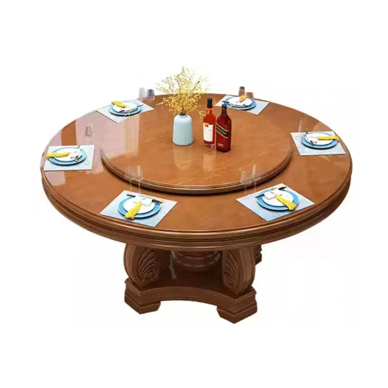 广亿隆饭桌实木餐台圆形餐桌椅定制 1.3米单桌WH-CZZ130#D/张