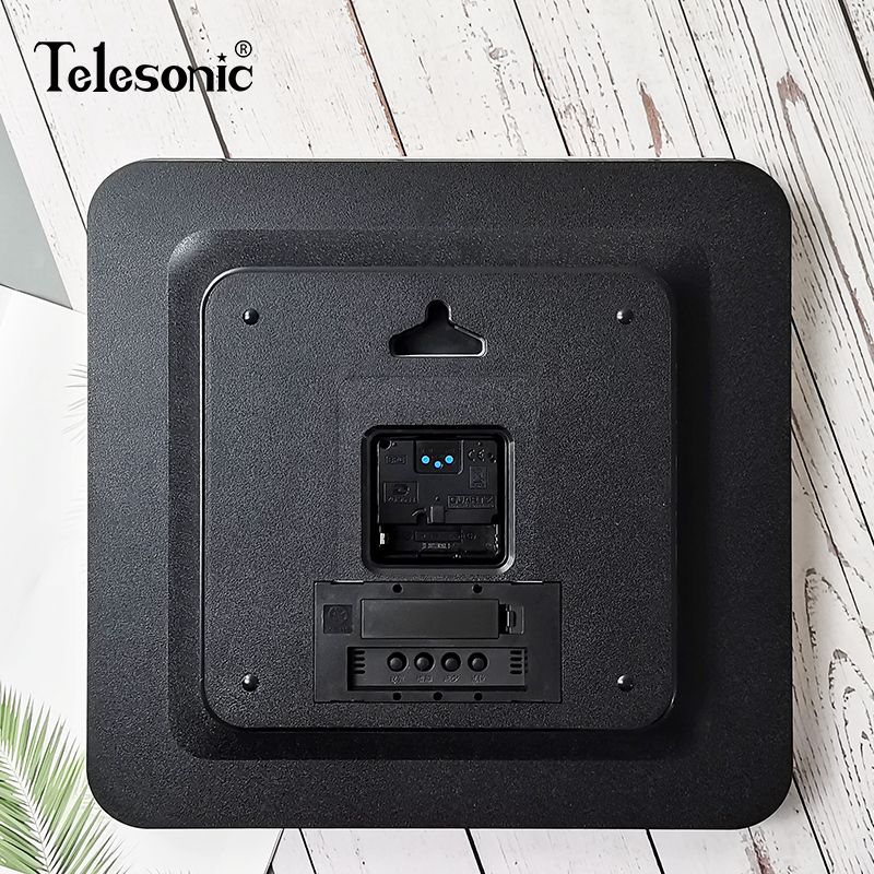 天王星(Telesonic)电波钟方形挂钟居家客厅时钟轻奢装饰创意挂墙表时尚大气挂表艺术卧室餐厅钟表