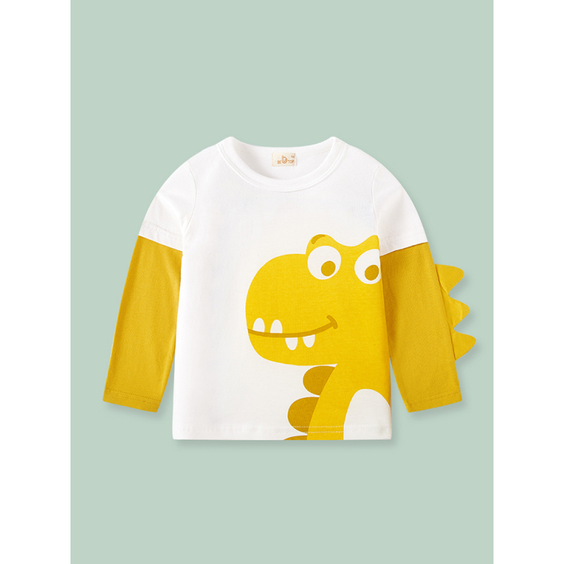 yuebin2020童装男童立体恐龙长袖t恤秋装儿童宝宝打底衫棉秋季上衣t恤
