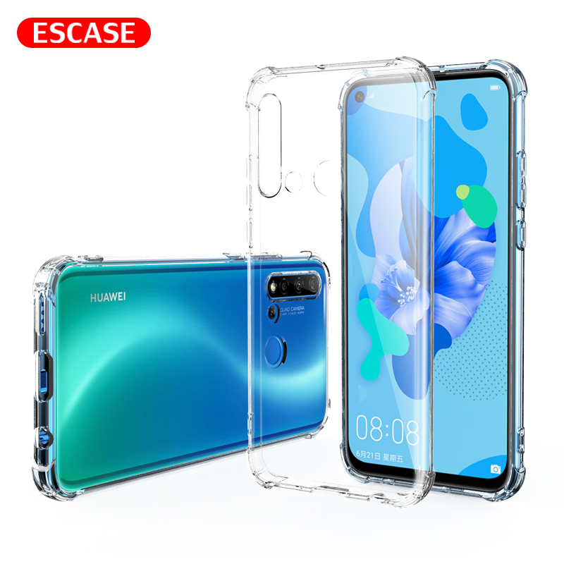 ESCASE 华为nova5i手机壳保护套 TPU全包气囊防摔壳保护套(有吊绳孔)ES-iP9系列 升级版透白