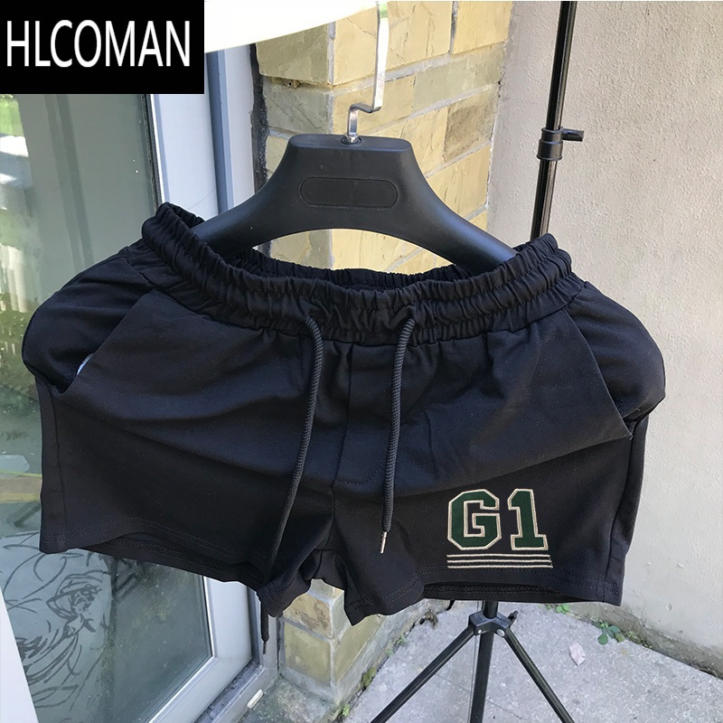 HLCOMAN休闲短裤男夏季薄款新款宽松三分裤运动直筒中裤外穿潮流沙滩裤子