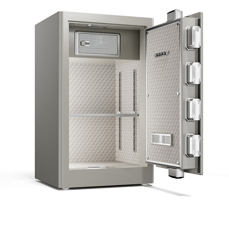 鑫金虎 保险箱家用小型指纹密码锁H800×W480×D420 灰银色