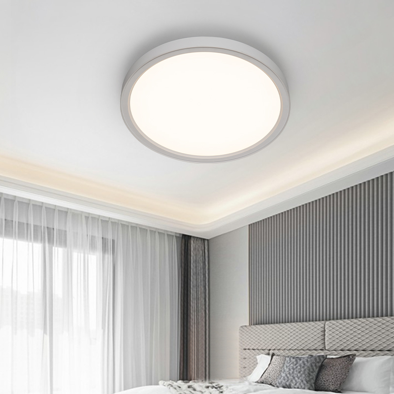 新特丽卧室吸顶灯现代简约房间灯遥控主卧灯无极调光圆形书房灯具 海