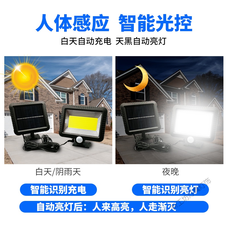 苏宁放心购 太阳能灯户外庭院灯家用室内人体感应新农村LED路灯室外防水壁灯高清大图