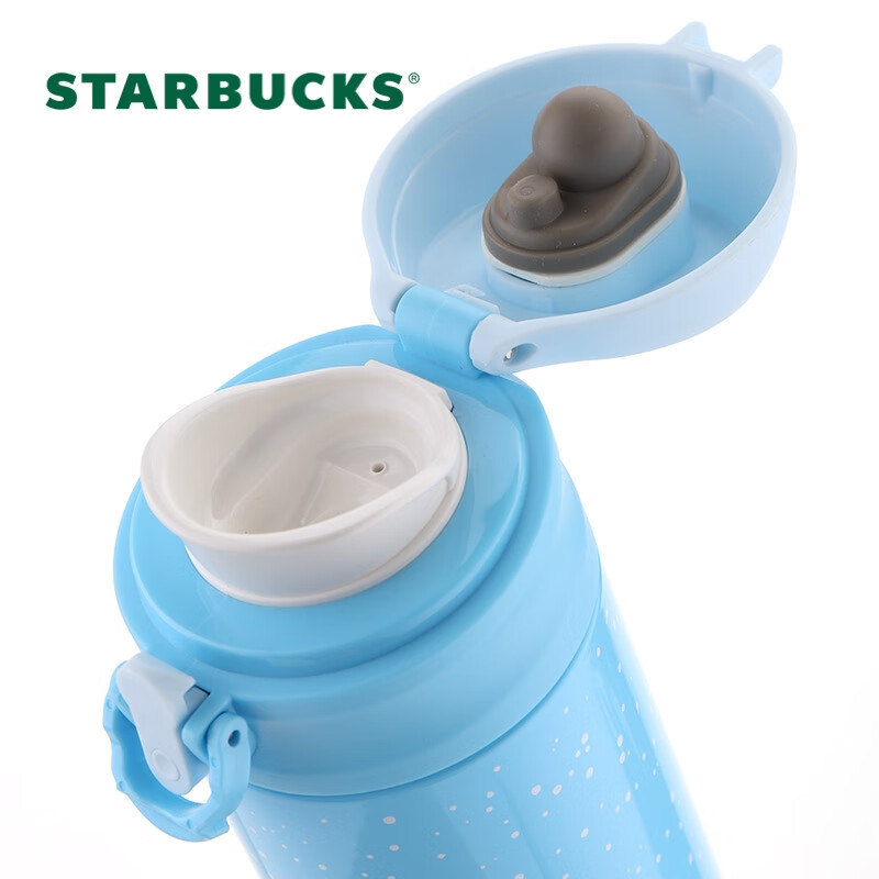星巴克(Starbucks)星空蓝款系列 弹跳保温杯 高颜值大容量便携随行杯 414ml高清大图