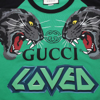 GUCCI 古驰 男士老虎印花棉质圆领短袖T恤 549099 XJAI1