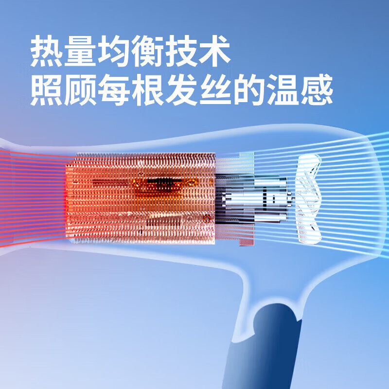 博锐电吹风机大功率折叠款家用发廊理发店学生便携速干大风力吹风筒3档冷热风2000W PH1625
