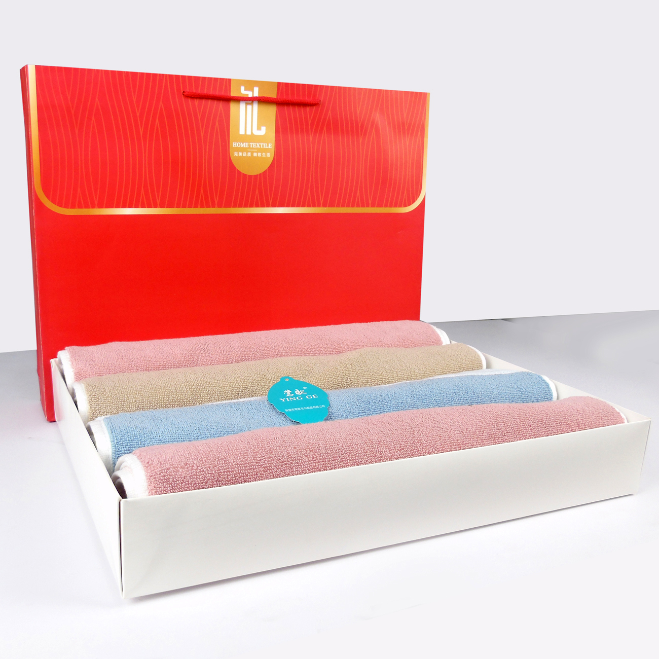 莺歌极限32股舒棉毛巾4条装75*35(±2)cm*4 (颜色随机)盒高清大图