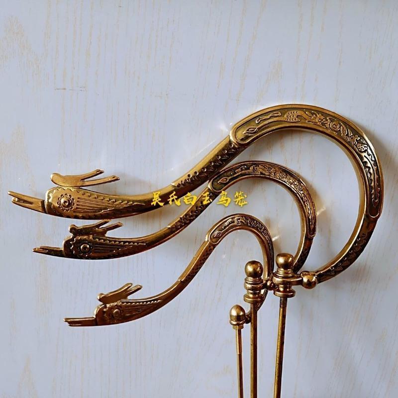 小号鹤钩鸟笼配件黄铜画眉鸟笼钩子画眉麻料鸟笼鹤钩子大号中号小号