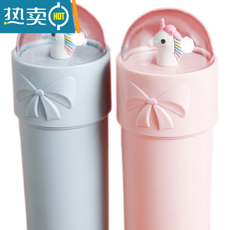 敬平创意洗漱杯旅行牙刷牙膏收纳盒学生宿舍卡通可爱情侣便携式牙桶 粉色高清大图
