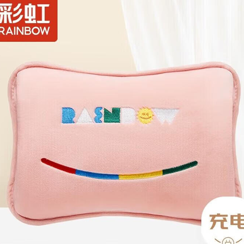 彩虹免洗加厚亲肤绒插手电热暖手宝T614 -F 粉色高清大图
