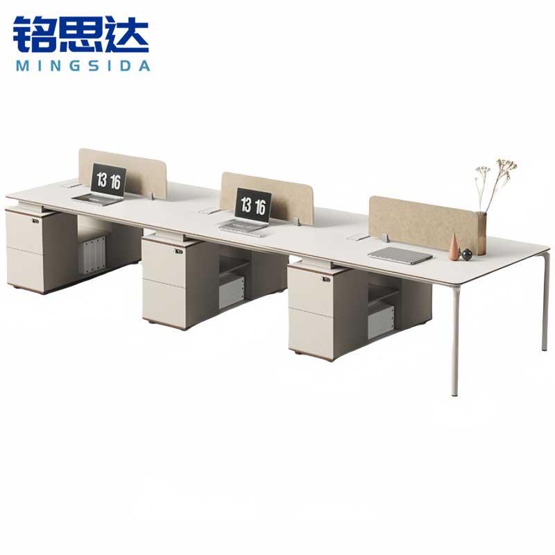 铭思达屏风办公桌3.6米六人张高清大图
