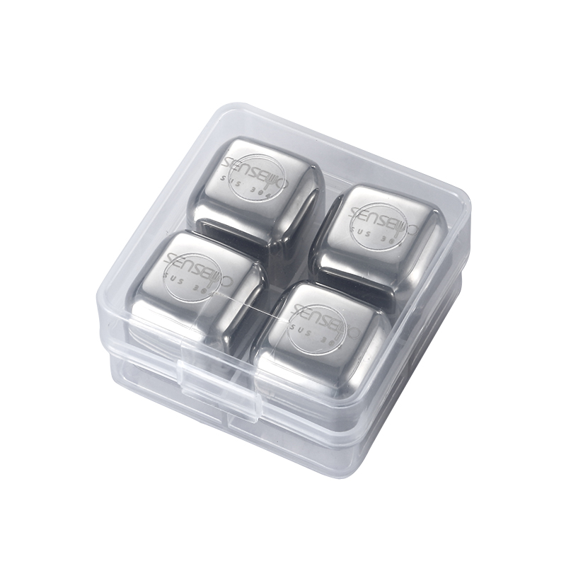 Senseyo厨房小工具304不锈钢冰粒速冻冰块威士忌啤酒咖啡饮料冷却冰块4粒套装带盒子 27mm 价格图片品牌报价 苏宁易购senseyo旗舰店