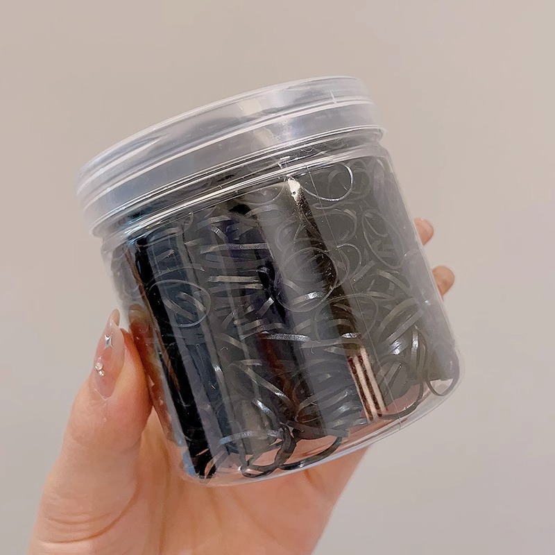 华普思艺500根加厚加粗一次性皮筋头绳高弹力儿童橡皮筋发圈发绳黑高清大图